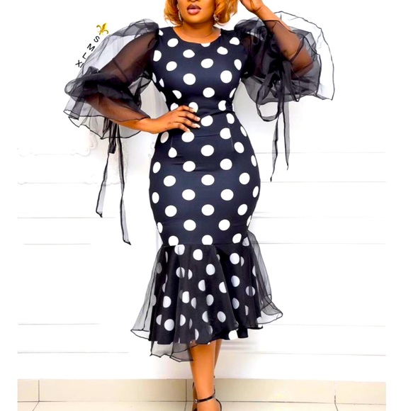 Polka dot midi dress - Picture 2 of 2